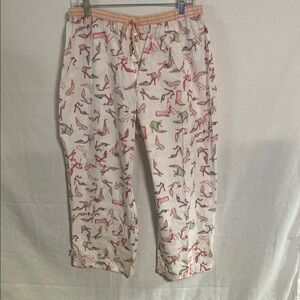 Women's Multicolor Pajama Capris Print Shoe Mania Cotton wide leg NWT XL